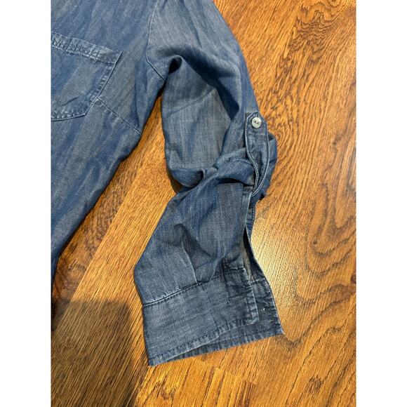Liverpool Los Angeles Denim Hi-Low Button-Down Shirt - Size Small Closet Staple - Picture 4 of 9